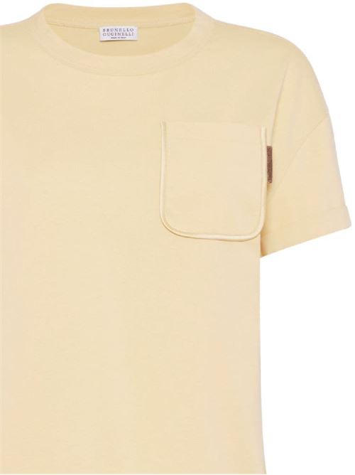 Light yellow cotton t-shirt Brunello Cucinelli | M0T81EH900C9595